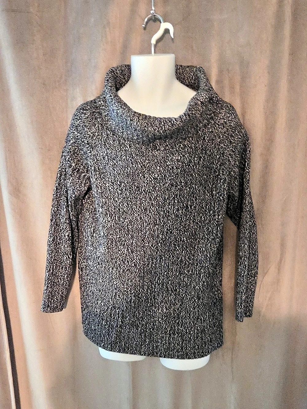Penningtons Marled Cowl Neck Cotton Sweater Size 3X (Fits Small)